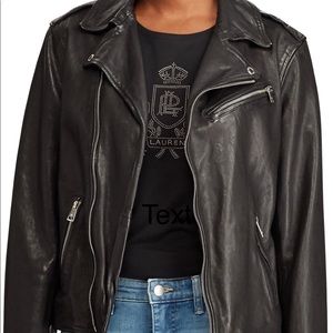 2018 Black Leather jacket Ralph Lauren
